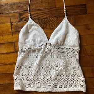 Ralph Lauren White Tie Knit Top
